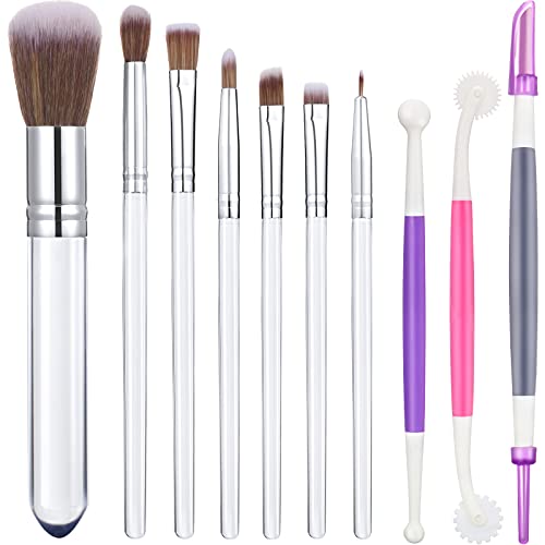 Patelai 10 Pcs Food Safe Paint Brushes Fondant Tools Cake Painting, Clear - color: Clear