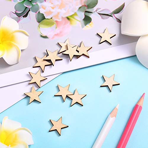 Gejoy 500 Pcs Unfinished Wooden Stars Pieces Wooden Cutouts, 3/4 Inch - size: 3/4inch