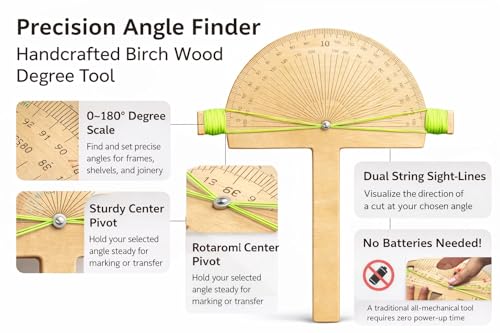 Precision Angle Finder Ruler – Woodworking Protractor Tool 0-180° - color: Precision wood degree tool
