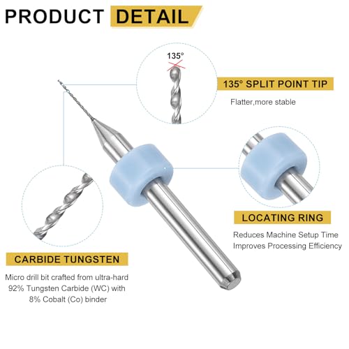 PATIKIL 20 Pack 0.4mm Micro Drill Bits Carbide Tungsten Steel - size: 0.4mm