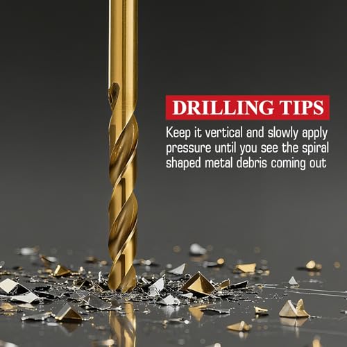 230pcs Titanium Coating HSS Drill Bit Set (3/64"-1/2") - size: HSS-230pcs