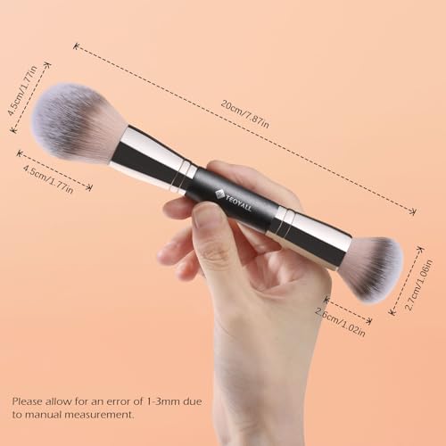 TEOYALL Dual-Ended Brush,Fluffy Setting Powder Brush for Loose Bronzer - style: S4
