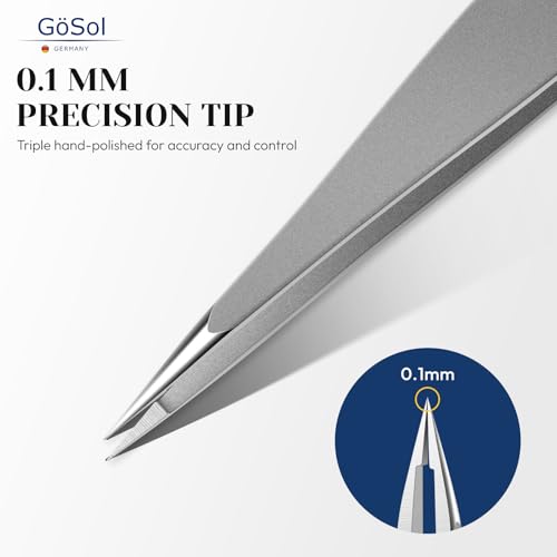 Tweezers - Professional Pointed Tweezers for Women and Men