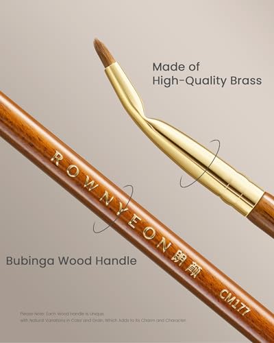 Desert Oak Series Bent Eyeliner Brush - 30° Angled Kolinsky Sable for Sharp Lines & Brows, Luxury Bubinga Handle (CM 177) - color: CM-0177, size: 1 Piece