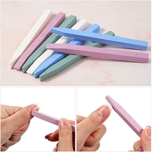 Mudder 20 Pcs Stone Nail File Pumice Stick for Nail Buffing Tool,4 Colors - color: 4 Colors