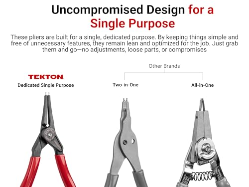 TEKTON 5 Inch 90-Degree External Retaining Ring Pliers | PRR31035 - size: 5 Inch, style: External 90-Degree