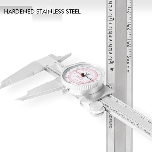 PECtools 8 Inch Dial Caliper DIN 862 Inch/Metric Double Dial - size: 8“/200mm