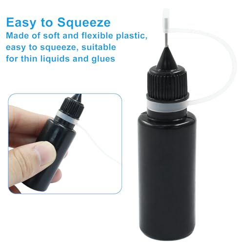 Zorfeter 10 Pcs 15ml Black Precision Tip Applicator Bottles - size: 15 ml