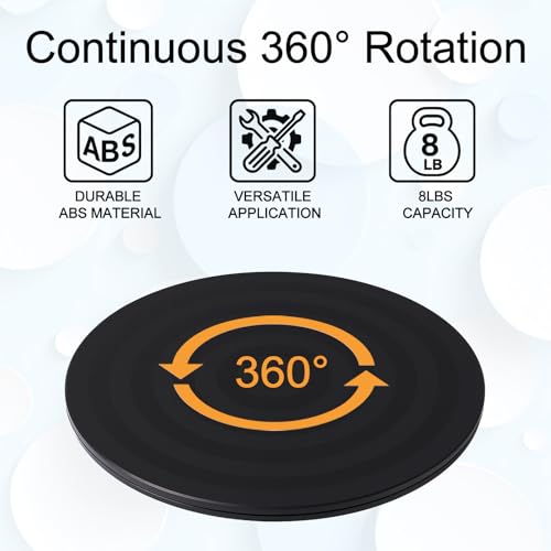 Lazy Susan Turntable Stand 8 Inch - Heavy Duty Non-Skid Swivel Base with Steel Ball Bearings | 360° Rotation for Plants, Monitors, TVs, Models, Crafts (8 INCH-2PC) - size: 8 INCH-2PC