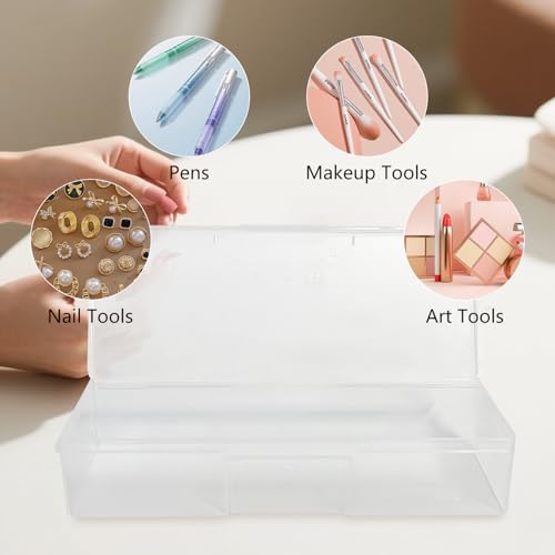 4PCS Nail Storage Manicure Tool Box, Nail Implement Box (Clear-4pcs, Large) - color: Clear-4pcs, size: Large