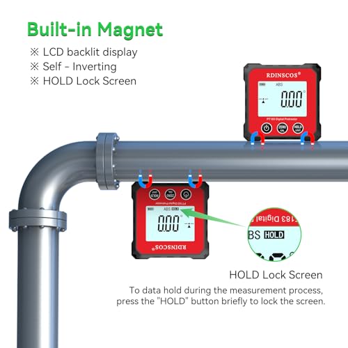 Rechargeable Angle Meter Magnetic Angle Gauge - color: Red