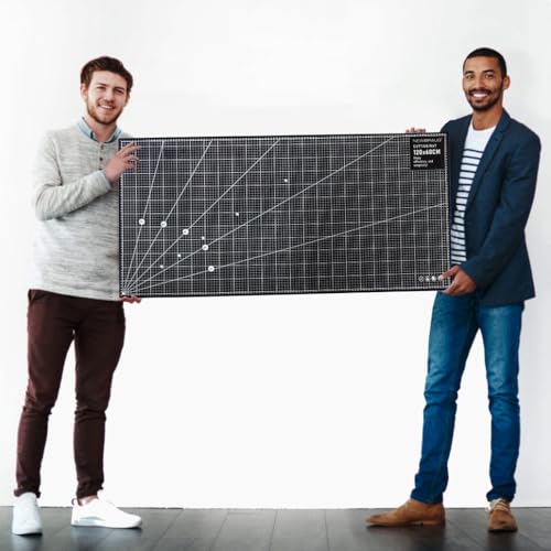 NEWBRAUG 23'' × 47'' Large Self Healing Cutting Double Sided 5-Ply Mat, Big Cutting Board for Rotary Cutting, Quilting, Sewing, Craft, Fabric & Scrapbooking(Gray/Black) - color: Black/Gray, size: 47"L x 23"W