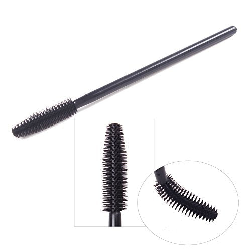 BIHRTC Pack of 100 One-Off Disposable Silicone Eyelash Mascara Brushes - color: Black