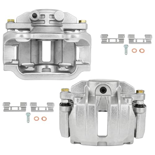 SCITOO 18B4854 18B4855 Rear Left & Right Disc Brake Calipers With Bracket - size: Rear[18B4854 & 18B4855]Silver