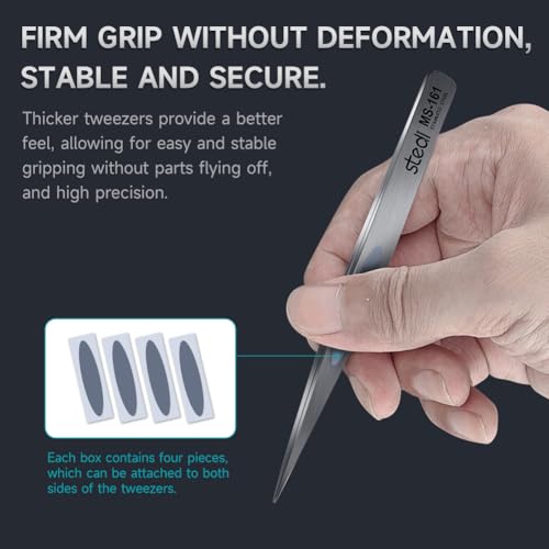 stedi 2PCS Precision Thickened Tweezers Set, Model Hobby Making Tools - style: （Thickened Tweezers）Straight tip & Curved Tip