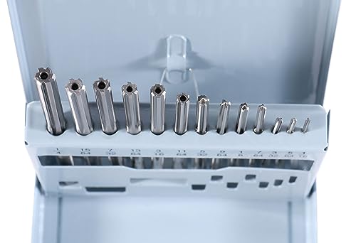 Accusize HSS 6542 Chucking Reamer Set, 13 Pc, 1/16 in to 1/4 in