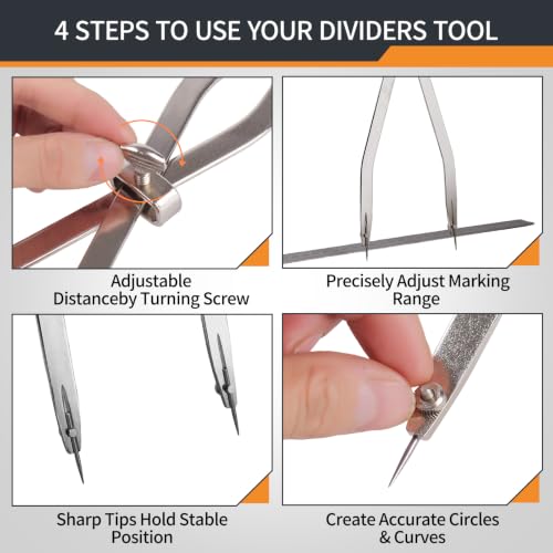 16-inch Radius Divider Tool Scribing Compass for Wood Leather Metal Marking - size: 16inch-1PCS