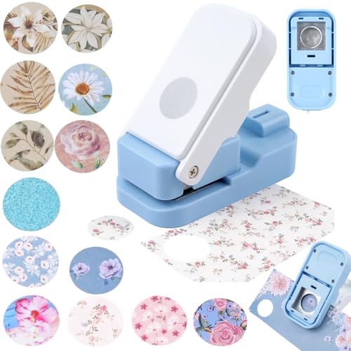 Circle Punch 0.87inch Solid Circle Punch for Junk Journal & Scrapbooking - color: 0.87" Circle Punch Blue