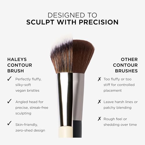 Haleys Angled Contour Brush, Soft & Flexible Bristles, Vegan & Cruelty Free - style: Contour Brush