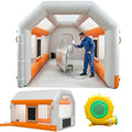 10x8.5x7ft Inflatable Paint Booth, Light Water-Resistant 210D Oxford Portable Spray Booth with Powerful Blower, Professional Mobile Workshop for Car Parts Furniture Crafts - size: 10*8.5*7 ft