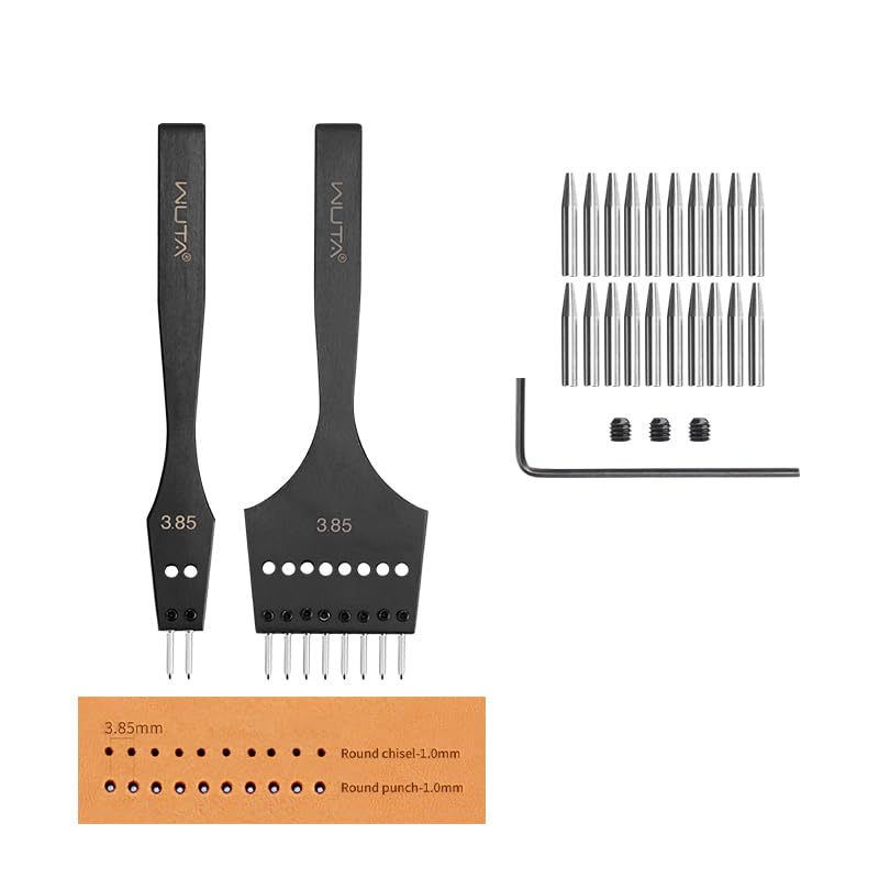WUTA Leather Stitching, 3nd Removable Leathercraft Tool (3nd 3.85mm- 2+8 Hole, Leather Stiching Punch) - color: 3nd 3.85mm- 2+8 Hole, size: Leather Stiching punch