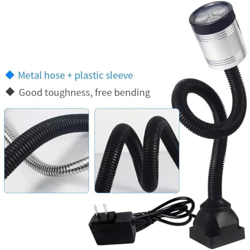 Flexible Work Light, Led Machine Light, Led Flexible Gooseneck Light 900 Lumens with 20inch Flexible Gooseneck 120 Volt for Lathe Workbench Bandsaw and Machine Tool - style: 60F Magnetic Light