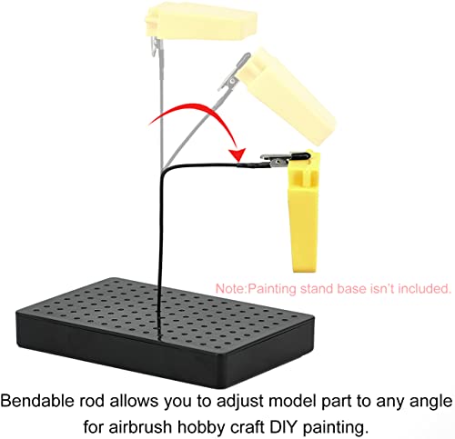 20 Pack Bendable Model Painting Alligator Clip Stick with Rubber Tips,Metal Wire Clamps Long-Tailed Clasp for Airbrush Hobby Model Parts - style: Bendable