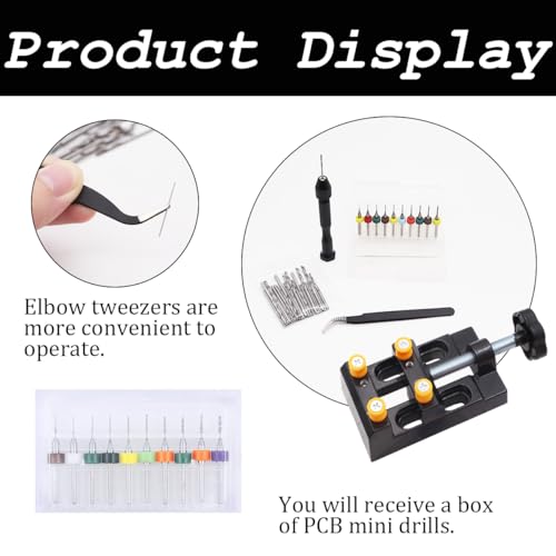 Dianrui 60 PCS Micro Drill Bit Set & Pin Vise Hand Drill, 0.3-3.5mm - style: 60 set
