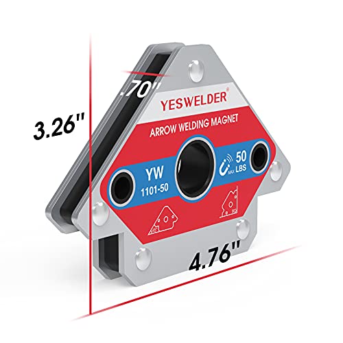 YESWELDER 4-Pc Welding Magnet Set, 50 lb Holding Power Welding Accessories - size: 50lb
