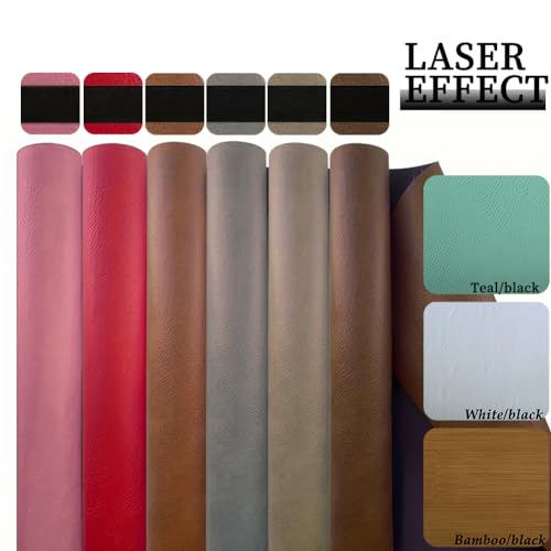 1pc 12" X 24"inch,Thick is 0.9MM Laserable Leatherette Sheet Patch with Adhesive,Custom Laser Engraving,UV Printing,Emboss,Deboss, Craft Supplies and Materials (Rustic/Gold) - color: Rustic/Gold