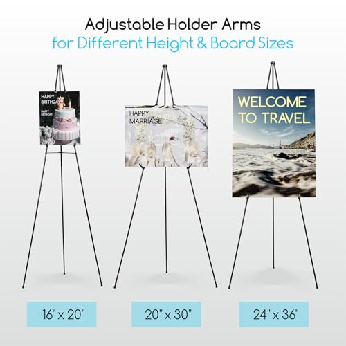 MEEDEN 6Pcs Easel Stand for Sign: 63" Art Metal Easel for Display with Bag - size: 6-PACK
