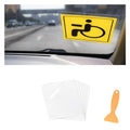 smilfuy Car Windshield Sticker Decals, 6.3×6.3 Inch Car Windshield Sticker Applicator with Squeegee, Clear Window Static Cling Film Decals for Car Parking Permit Inspection Sticker Holder (6 Sheets)