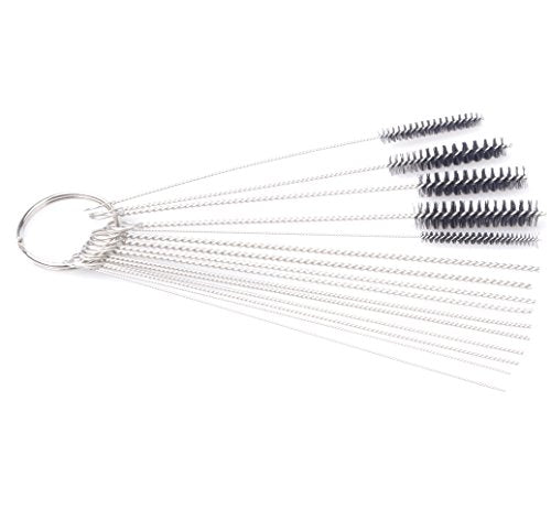 Carburetor Carbon Dirt Jet Remove Cleaner Carb Cleaner Cleaning Brushes Kit Multi Purpose Nylon Tube Brushes - 20 Needles &10 Brushes