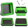 Magnetic Parts Tray 4-Pack – Collapsible Tool Holder for Screws & Bolts - color: Green, size: 4-Pack