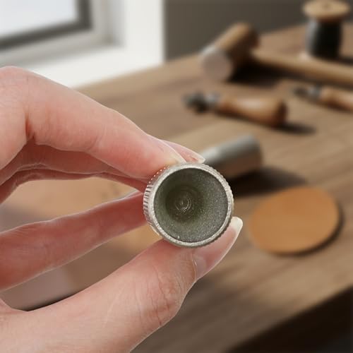 Leather Hole Punch Sharpener Emery Round Edge Grinder Polishing Polisher Tool for Handmade Manual DIY Crafts 3-16MM, Silver-Gray