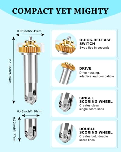 UCEC 2 Pcs Scoring Wheels+Drive Housing Compatible with Cricut Maker 4/3/1 - color: Drive & Scoring (01+02)