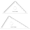 Coopay Large Triangle Ruler Set, Clear Acrylic, 30/60 and 45/90 Degrees - size: Circular Hollow