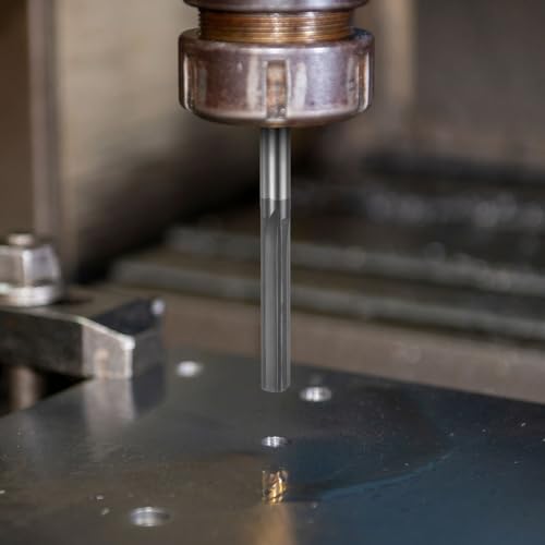 HARFINGTON Carbide Chucking Reamer 0.2015"(5.118mm) Dia Straight Flute Straight Shank Machine Reamer Tool for Metal and Lathes CNC Machining Centers, Black - size: 0.2015"