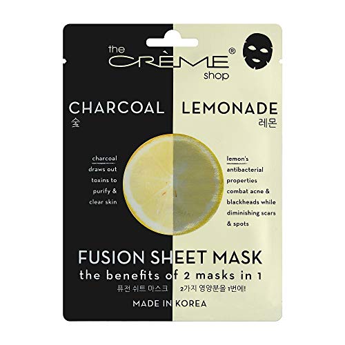 The Crème Shop Fusion Essence Sheet Masks (Charcoal & Lemon/Set of 5)