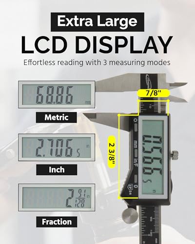 iGaging IP54 Electronic Digital Caliper 0-6" Display Inch/Metric/Fractions Stainless Steel Body