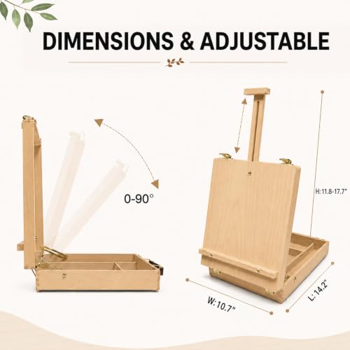 Table Easel Sketchbox Easel with Paint Brushes for Painting - size: Easel+8 Brushes
