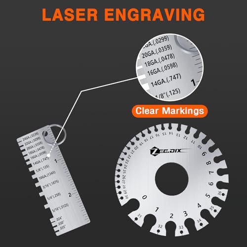 ZeeDix Standard Dual-Sided Round Wire Cable Sheet Gage - style: Metal Round Wire Gauge