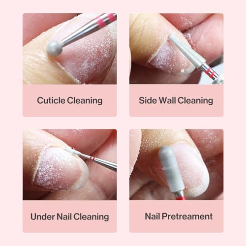 MelodySusie 4mm Ball Shape Cuticle Clean Nail Drill Bit 3/32'', Professional Safety Carbide Diamond Under Nail Cleaner for Cuticle Dead Skin Nail Prepare, Beginners Bits, Series Bit-S, Medium - color: 4mm Ball Cuticle Bit, size: Medium - M