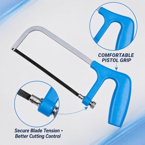 Mini Junior Hacksaw with 5 Carbon Steel 6-Inch 32 TPI Blades
