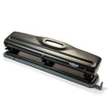 Achieva Economy 3-Hole Punch - 12 Sheet Capacity, Paper Punch with Retractable Paper Guide, Easy Pull Chip Tray with See-Thru Window, Solid Steel Construction, Black - color: Black