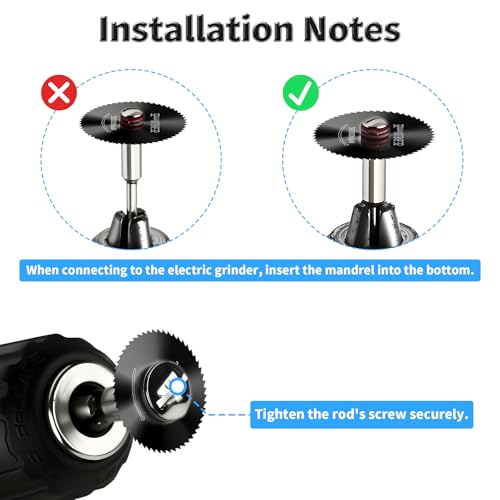 8 Pcs HSS Saw Blades Cutting Wheel Set, Blackening, with 2 Mandrels - style: Blackening HSS 6+2