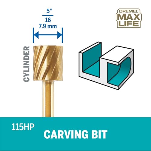 Dremel Max Life 115HP 5/16" (7.9mm) High Performance Rotary Carving Bit, 2-Pack - size: 5/16"