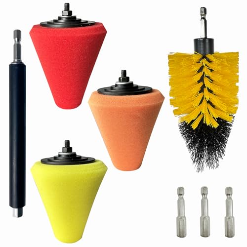 Drill Bit Polishing Cone Sponges with Handheld Extension Holder - style: cone _8