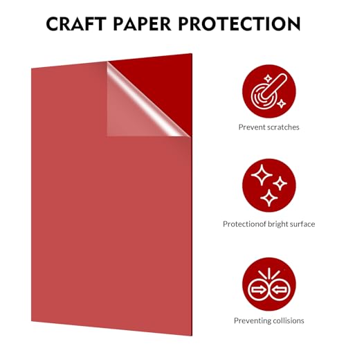 Laser Engraving Blank Red ABS Double Color Plastic Sheet (Red) - color: Red