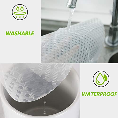 Shelf Liners for Kitchen Cabinets, 17.5" x 78.7" Non Stick Drawer Mat Clear - color: Diagonal Pattern Transparent, size: 17.5"W x 78.7"L